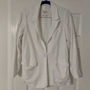 Abercrombie & Fitch white single-button blazer size medium